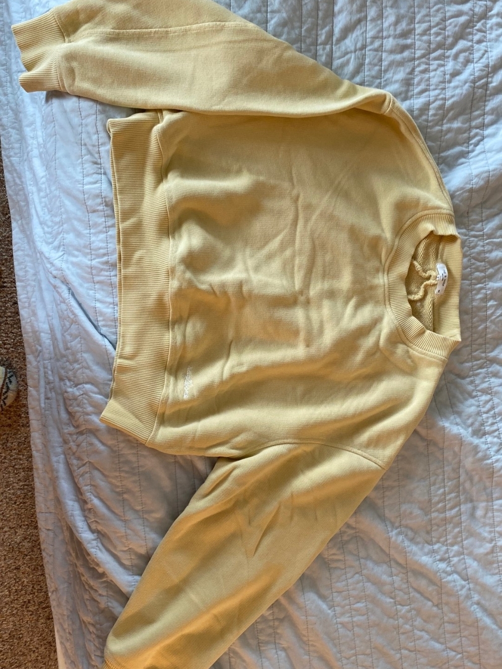 Women's Lightweight Crewneck Sweater in Pale Yellow